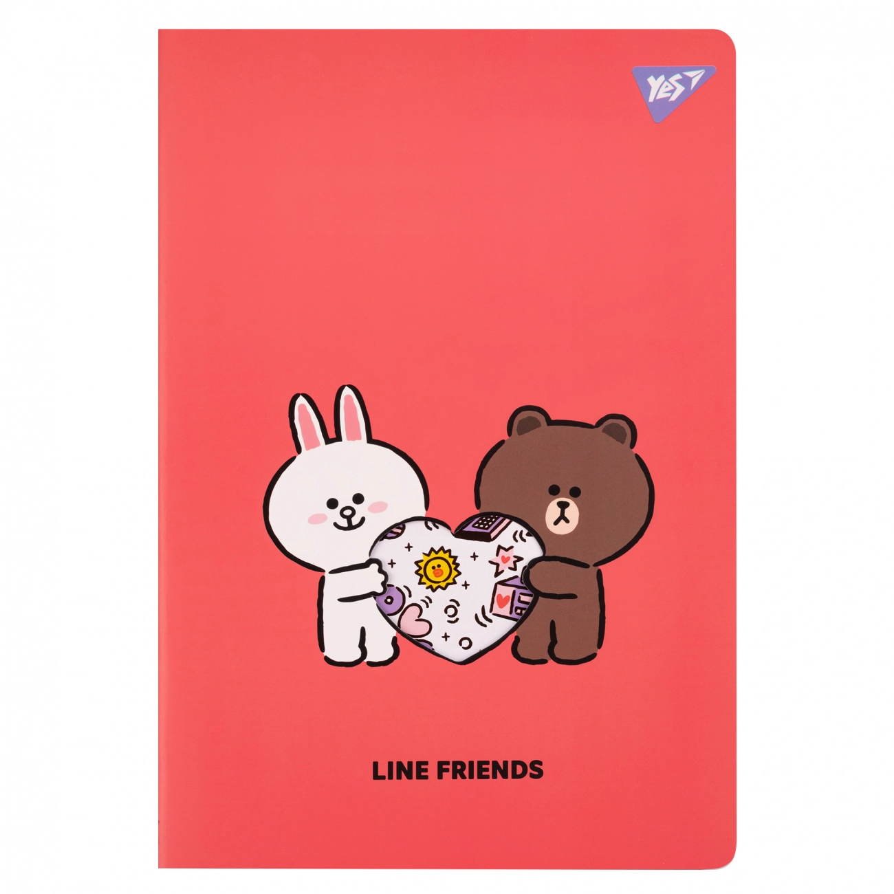 Блокнот YES А4 40 аркушів обкладинка з висічкою Line Friends клітинка 681843 Блокнот YES А4 40 аркушів обкладинка з висічкою Line Friends клітинка 681843