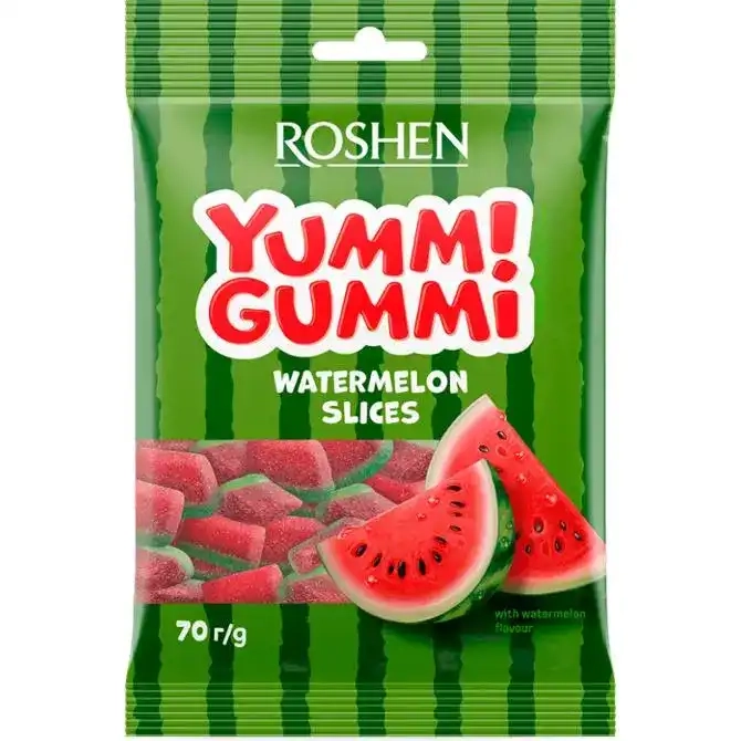 Желейні цукерки Roshen Yummi Gummi Watermelon Slices ВКФ 70г