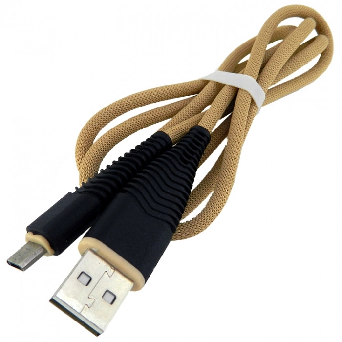 Кабель WALKER C550 microUSB gold