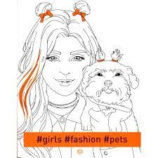 Розмальовка Книга girls fashion pets