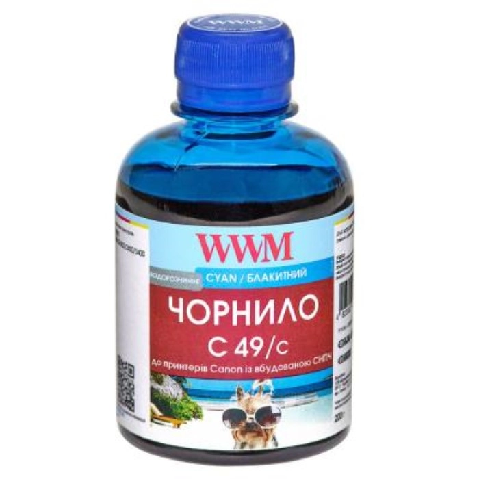 Чорнило WWM Canon GI-490 блакитне 200г (C49/C)