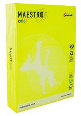 Папір кольоровий A4 80г/м Neon 500арк Yellow жовтий Maestro Color