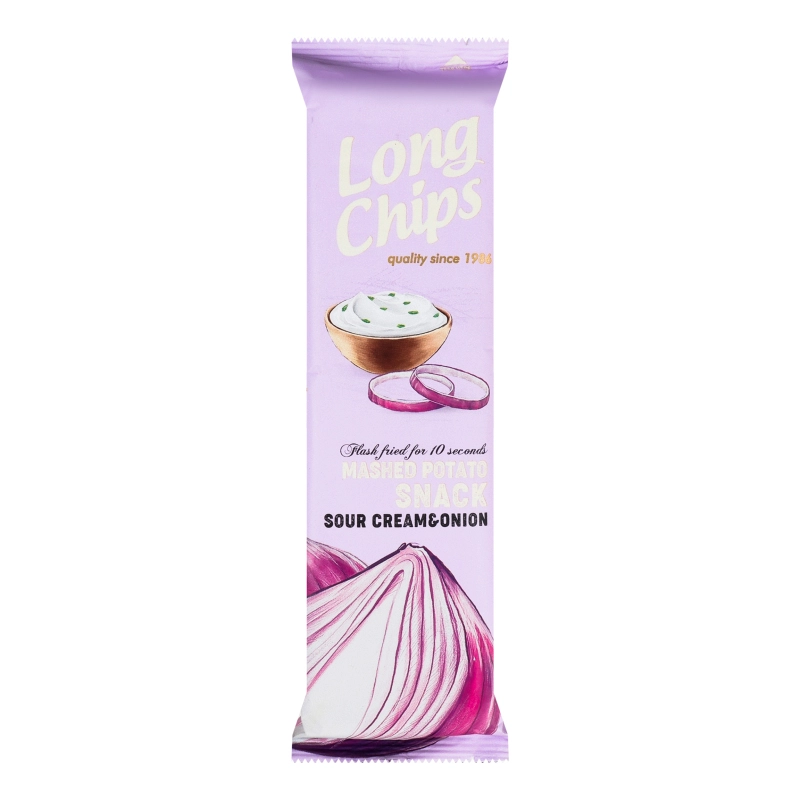 Чіпси Long Chips зі смак Сметана та цибуля 75г/20шт 00601