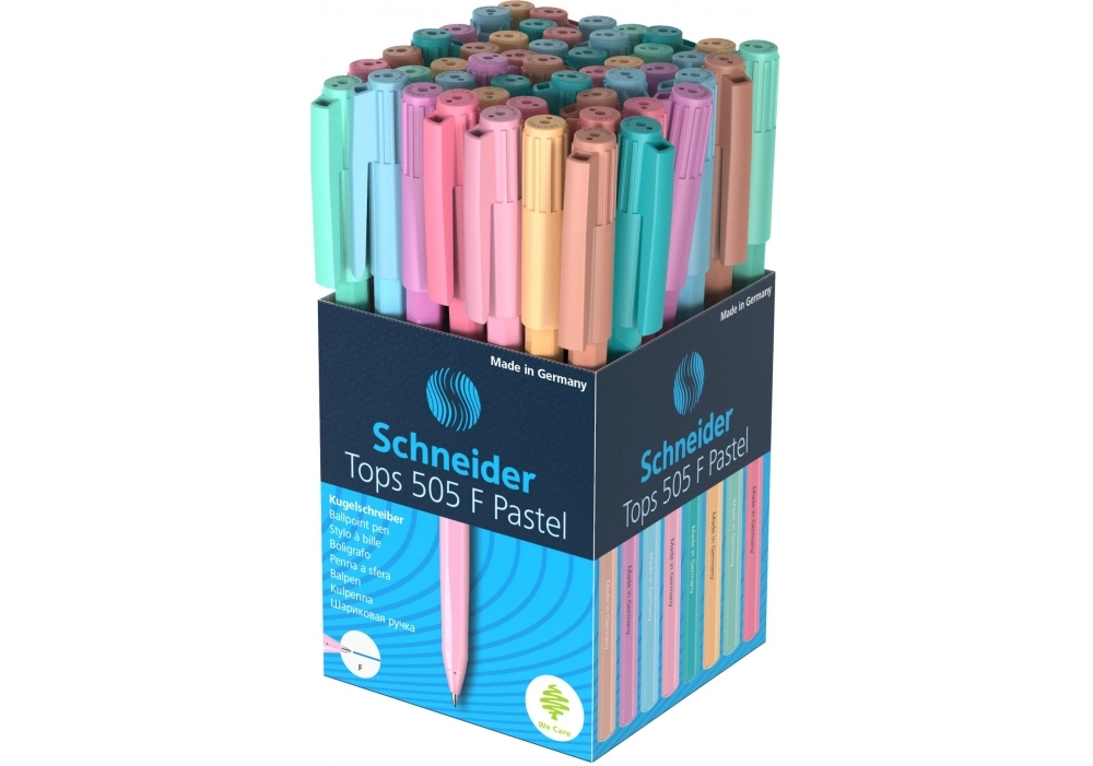 Ручка кулькова Schneider TOPS PASTEL 05 мм корпус асорті пише синім S150520