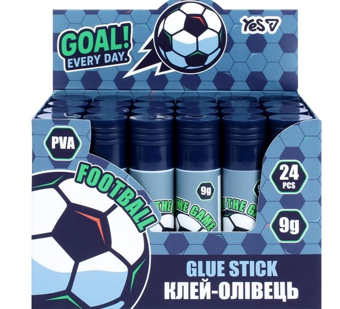 Клей-олівець Yes 9г PVA Football 320311