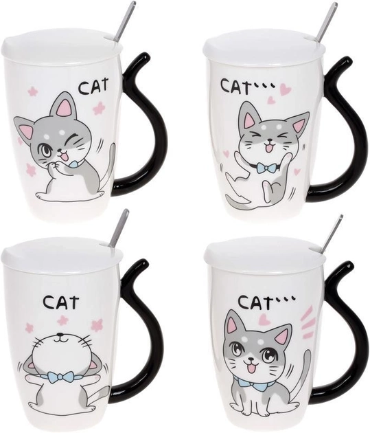 Заварник фарфоровий з кришкою і ложкою Funny Cats 380 мл 927-229