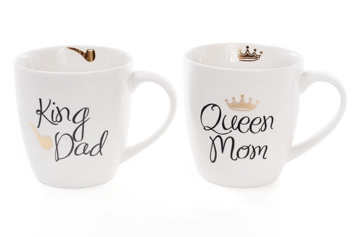 Чашка фарфорова King Dad Queen Mom 520 мл 577-524