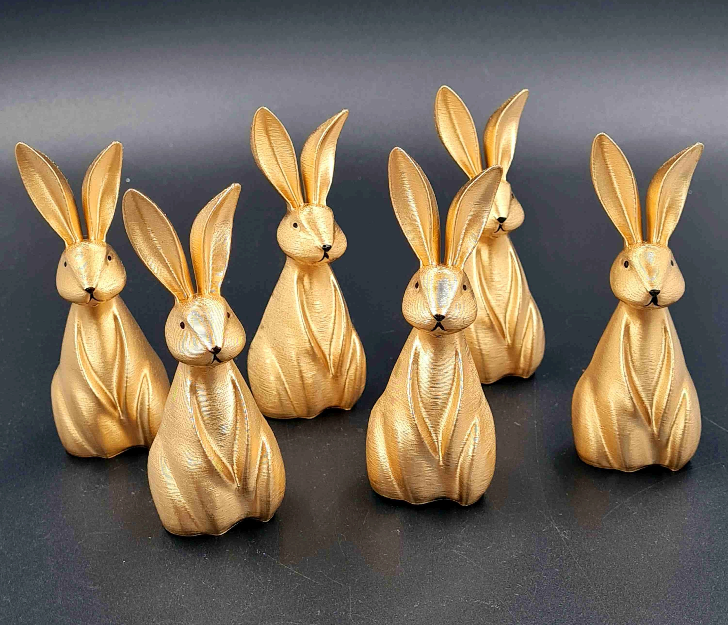 Набір пасхальних Зайців золотого кольору розміром 10х4см 282278