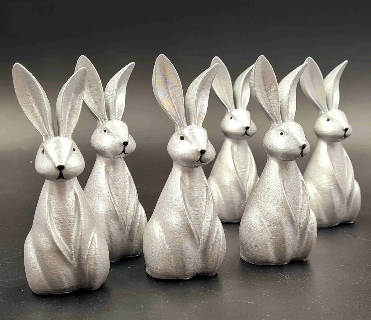 Набір пасхальних Зайців срібного кольору розміром 10х4см 282279