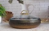 Сотейник OMS D26 см 2,8л з кришкою скло Золото OMS 3341-26-2,8л-Gold
