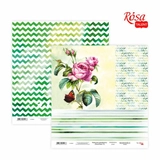 Папір для скрапбукінгу „Floral Poem“ 15, двосторонній, 30х30см, 200г/м2, ROSA TALENT								