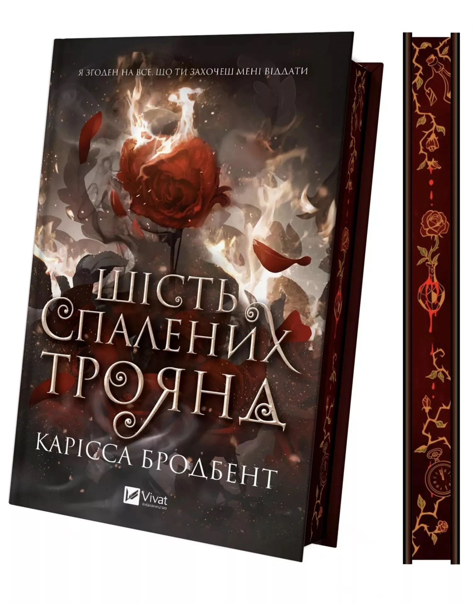 Книга Шість спалених троянд зі зрізом