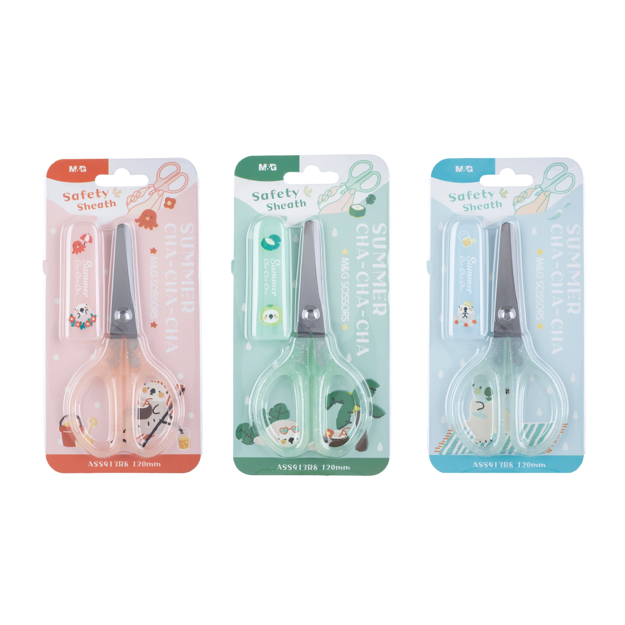 Ножиці дитячі M&G 120 мм з тупим кінчиком та захисним чохлом ASS913R8