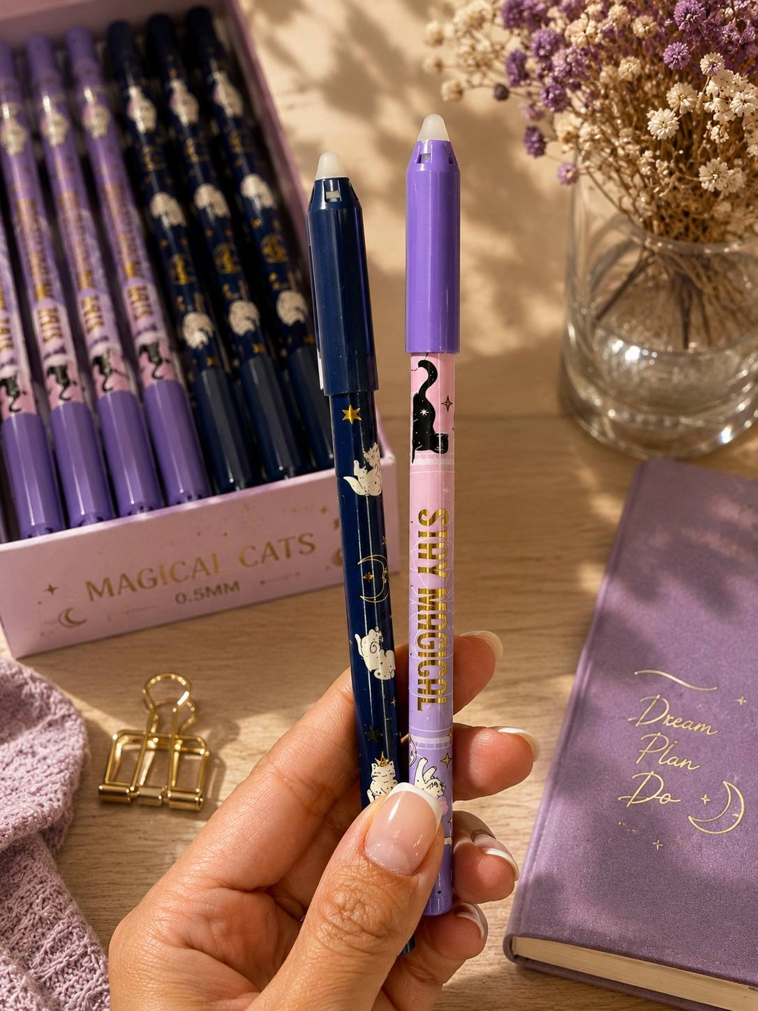 Ручка пиши стирай M&G 05 синя Magic Cats AKPB14T3