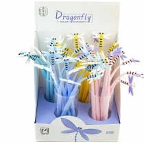 Ручка кулькова MAXI Small Dragonfly синя 4 дизайни асорті у кольоровому дисплеї Z20021