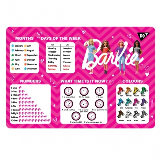 Підкладка для столу YES англійська Barbie 492056 Підкладка для столу YES англійська Barbie 492056