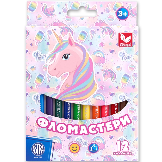 Фломастери Unicorn 12 кольорів 314022003-UA