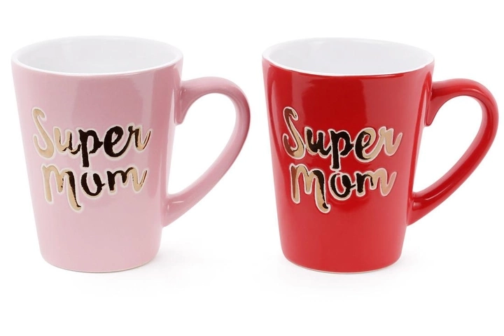 Кухоль керамічний 340 мл із золотим напизом Super Mom 593-273