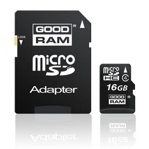 Флеш карта 16GB microSDHC GoodRam Class 10+SD adapter