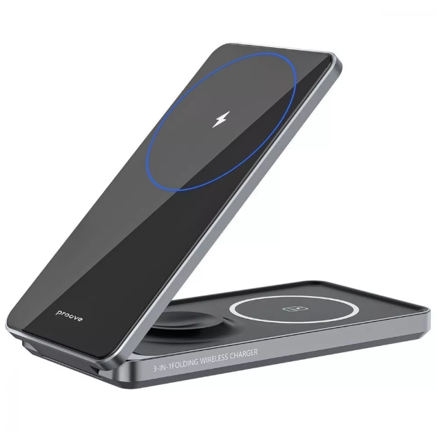 Бездротовий ЗП Proove Metal Edge 3 in 1 gray