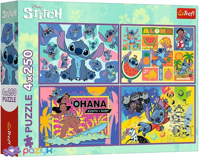 Пазли Trefl 4x250 Lilo&Stitch Дивовижний Стіч