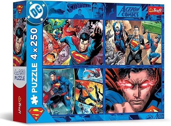 Пазли Trefl 4x250 Superman Сміливість Супермена Пазли Trefl 4x250 Superman Сміливість Супермена
