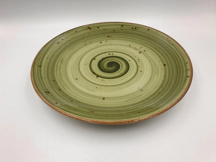 Тарілка серверувальна TULU porselen spiral green TULU-spiral green-26