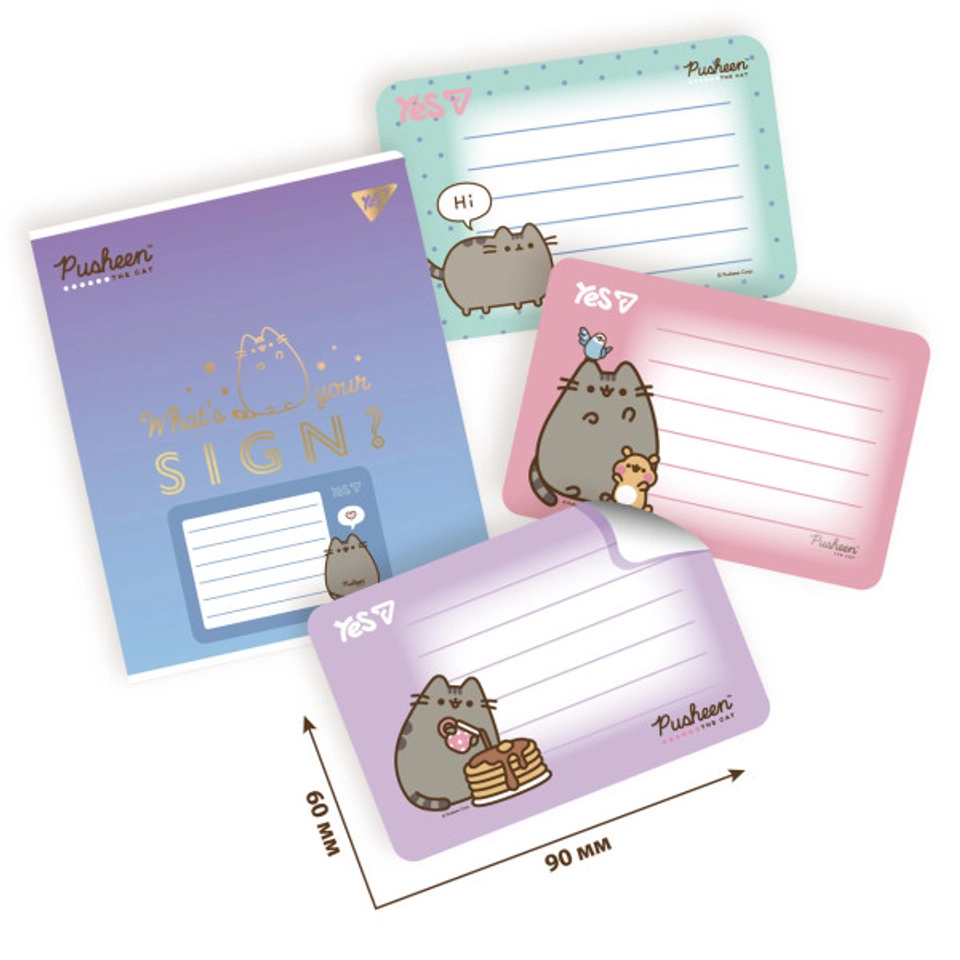 Наліпки на зошити Yes Pusheen   8 шт/уп 955505 — фото 2