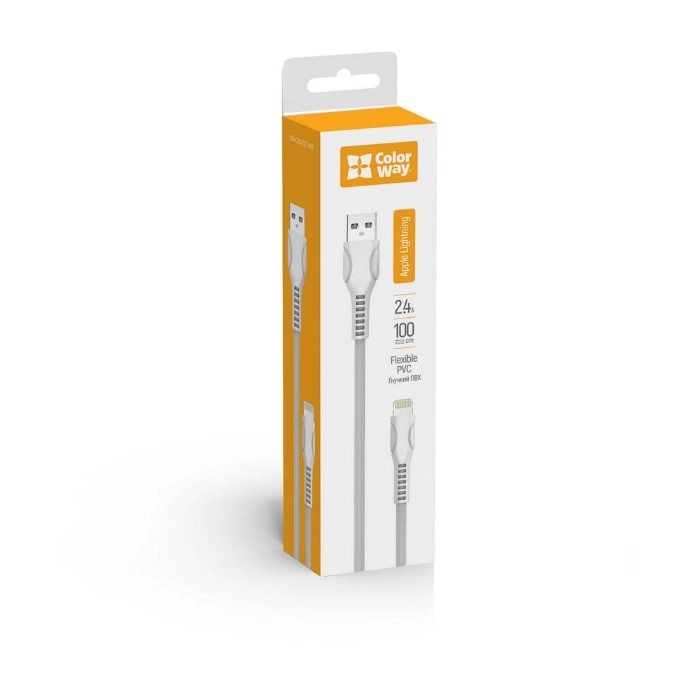 Кабель Colorway USB - Apple Lightning (line-drawing) 2.4а 1м білий (CW-CBUL027-WH)
