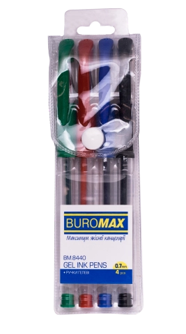 Набір гелевих ручок Buromax Basic set 4 кольори BM.8440
