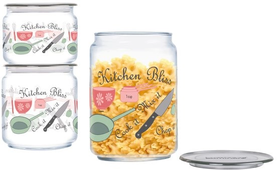 Набір банок (0,5л,0,75л,1л)-3пр.Е Lum.Plano Kitchen Bliss. Набір банок (0,5л,0,75л,1л)-3пр.Е Lum.Plano Kitchen Bliss.