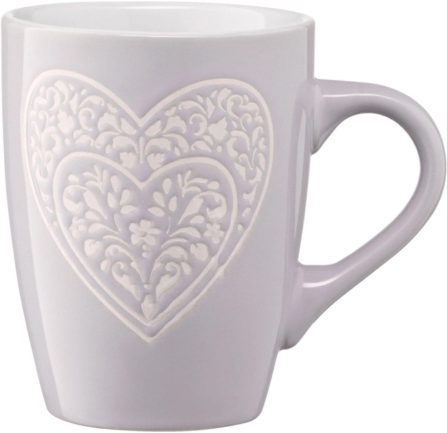 Чашка керамічна Ardesto Heart 330 мл сіра AR3467GR Чашка керамічна Ardesto Heart 330 мл сіра AR3467GR